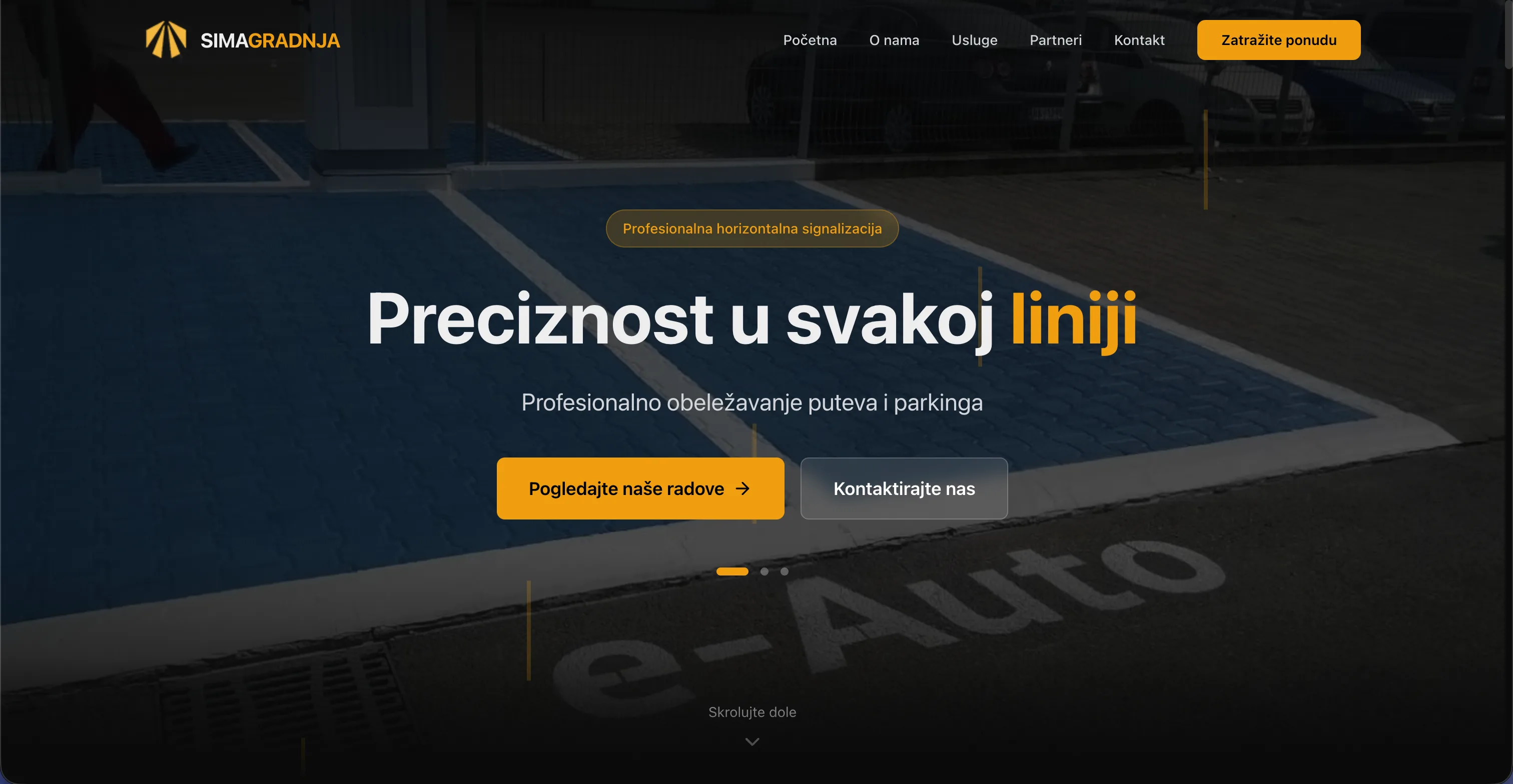 SIMAGRADNJA, Construction company website featuring comprehensive project gallery and portfolio showcase.